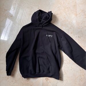 Harry Styles Black Hoodie with Embroidered Logo